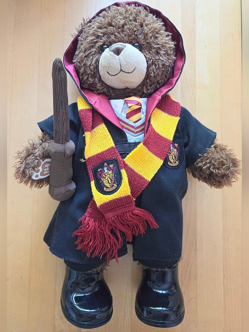 Build A Bear BAB Harry Potter Gryffindor Plush Teddy 17" Scarf Wand Robe Boots